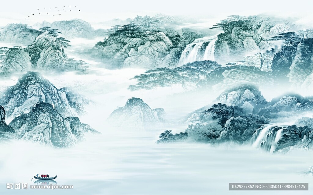 現代 新傳中式山水 TIF分層