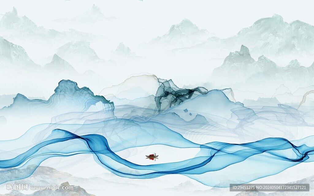 現(xiàn)代 新傳中式山水 TIF分層