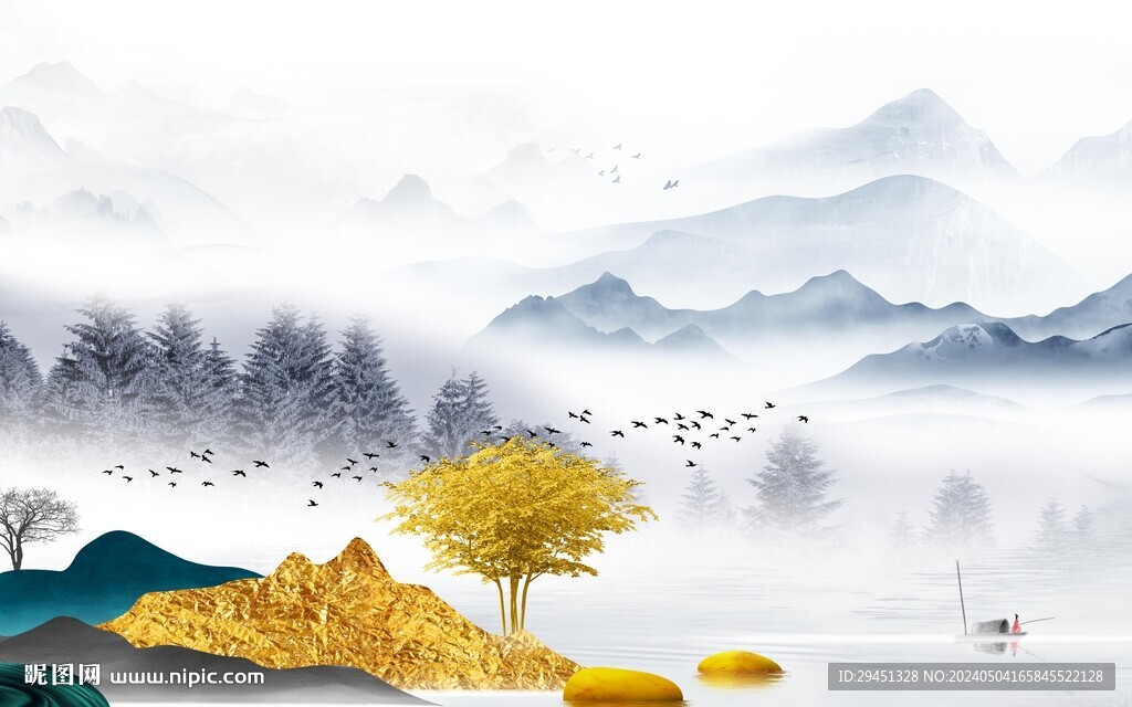 中式 高檔意境山水 TIF分層