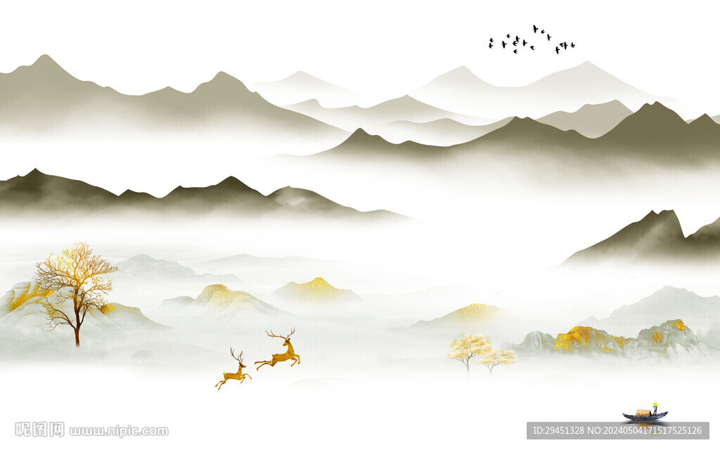 簡(jiǎn)約 高檔意境山水 TIF分層
