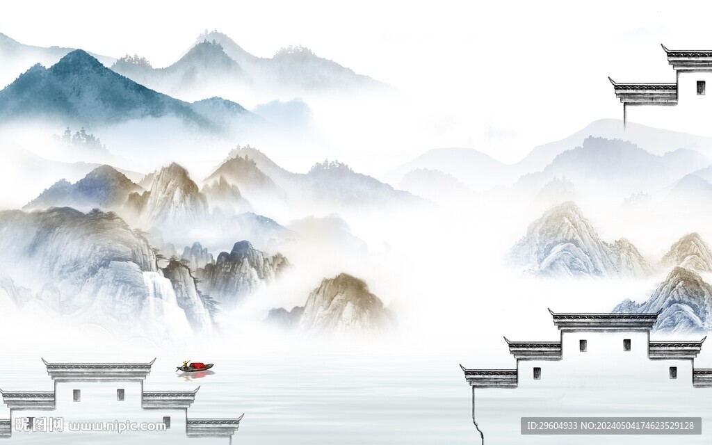 徽派 最新清晰山水 TIF分層