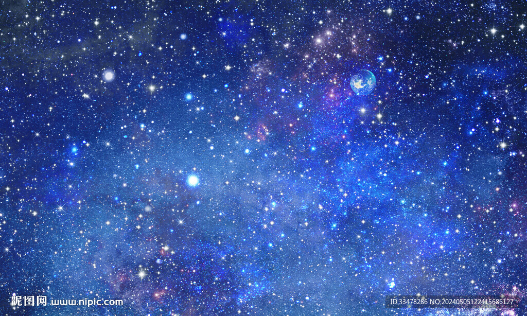 宇宙藍色星空圖