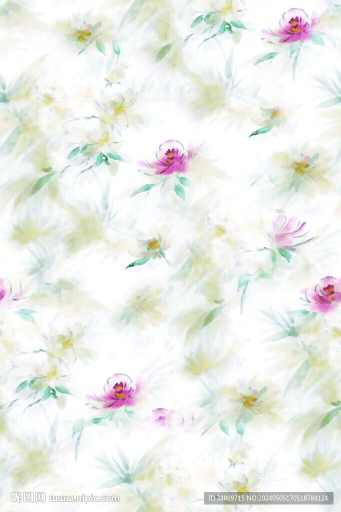 數(shù)碼印花水彩花