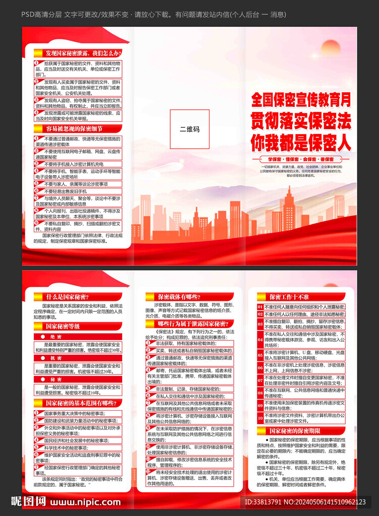2024年保密宣傳月三折頁