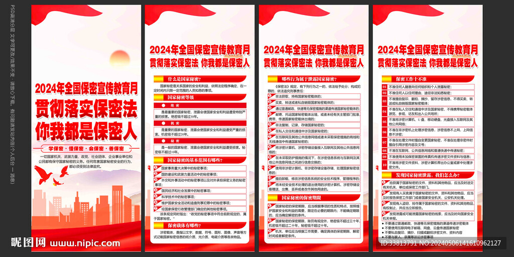 2024年保密宣傳月展板