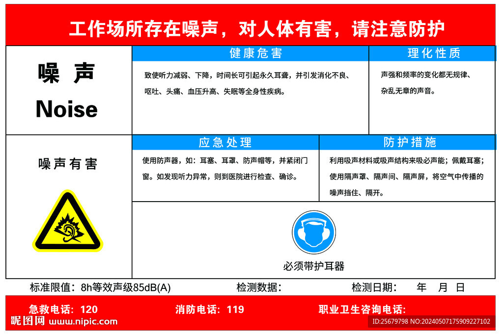 粉塵噪聲提示牌