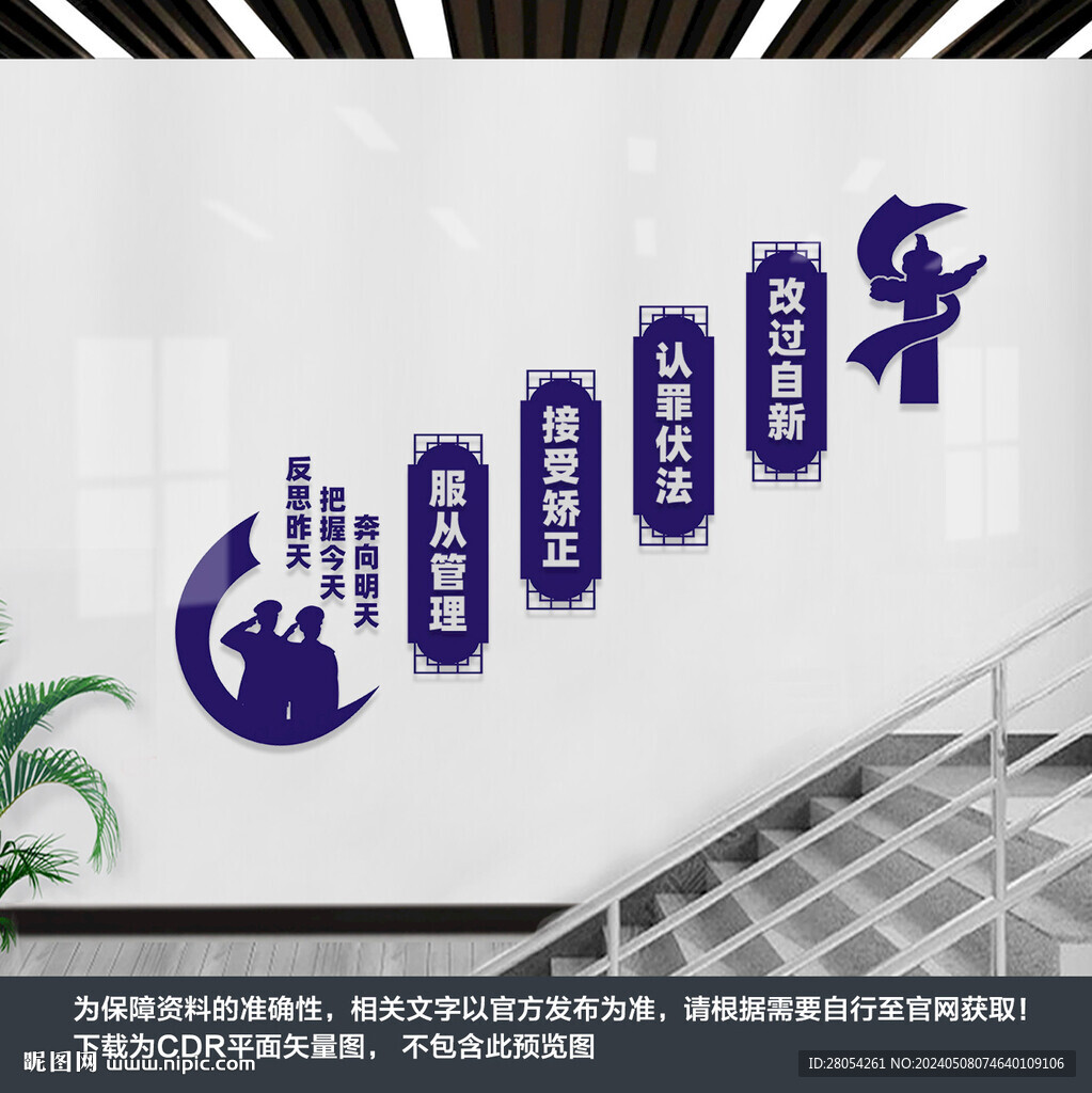 矯正中心樓梯文化墻