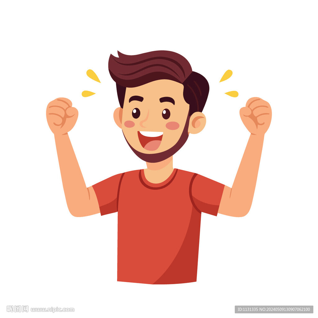 矢量人物勝利歡呼的男人