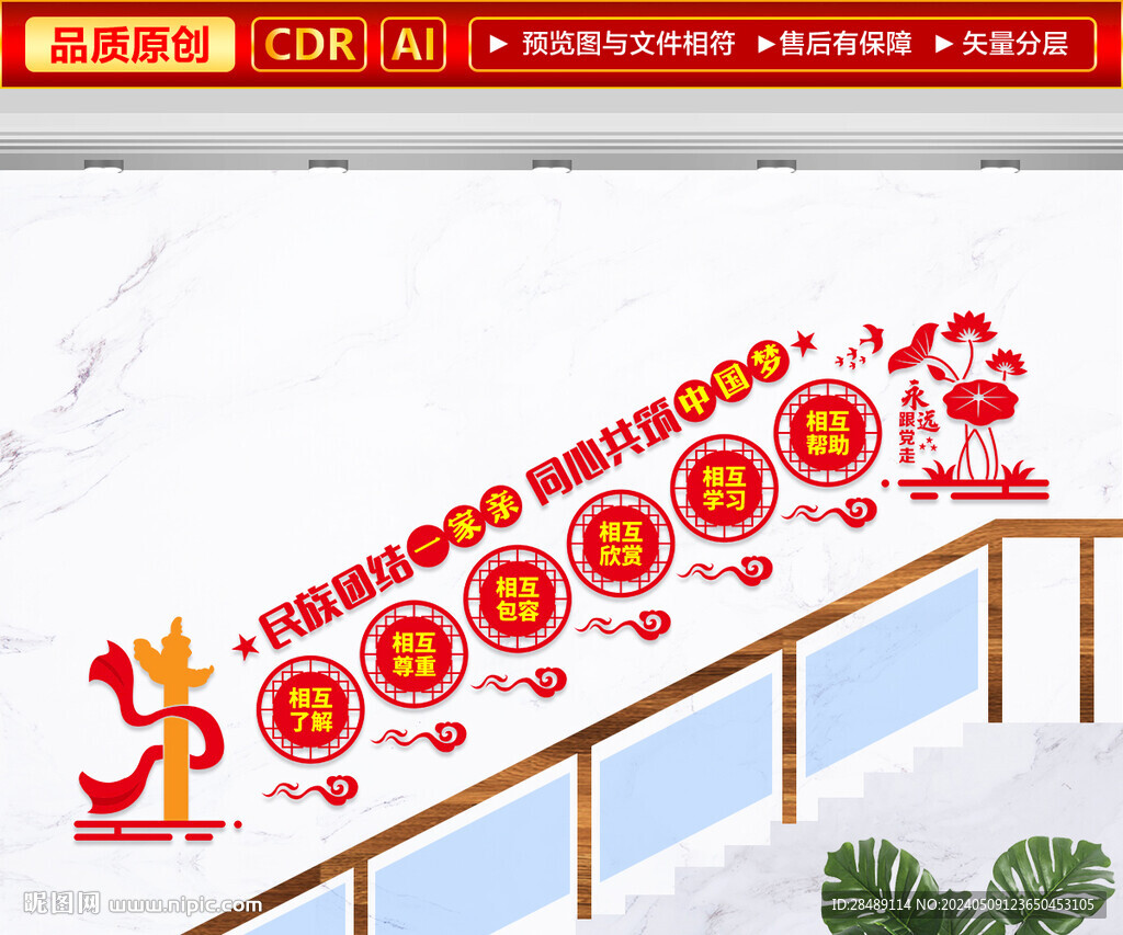 民族團結(jié)樓梯文化墻