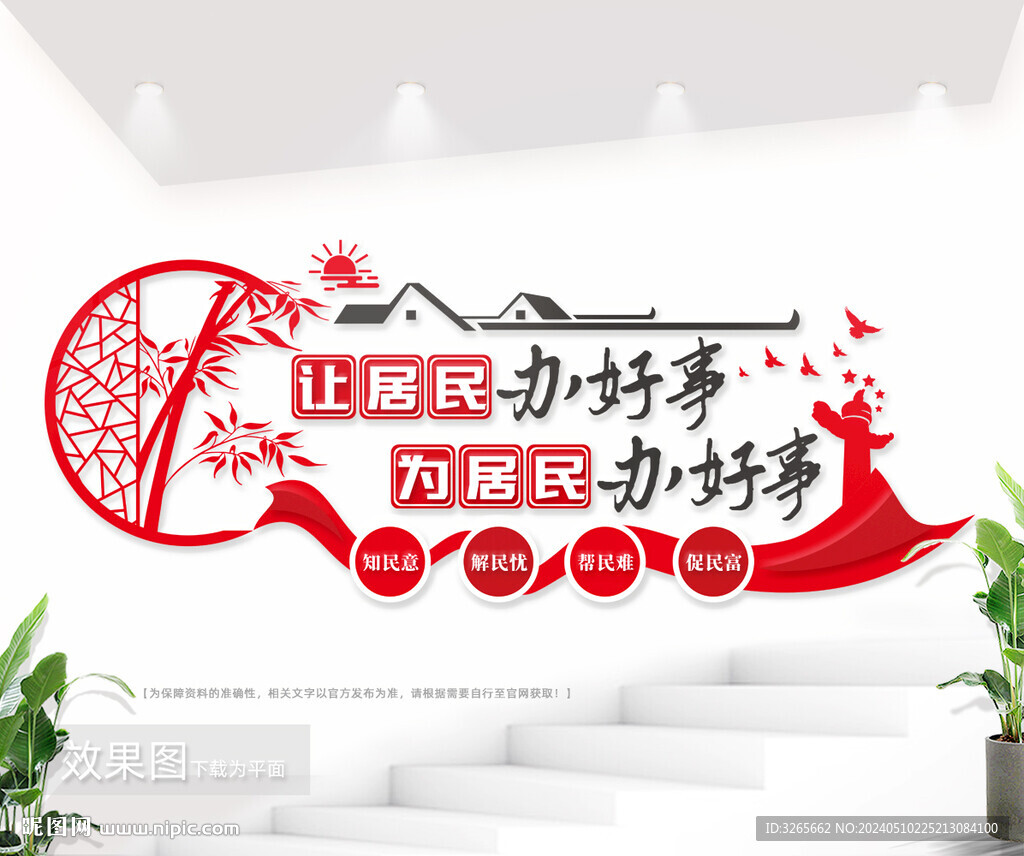 社區(qū)街道便民服務(wù)中心文化墻