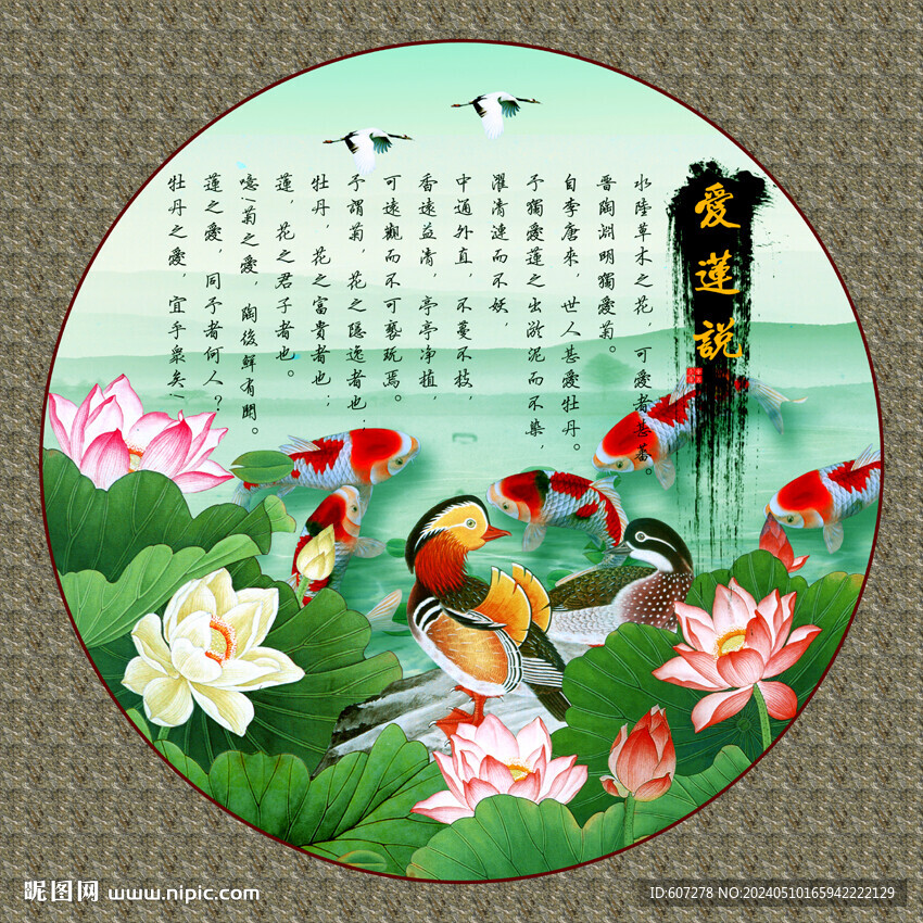 荷花九魚圖 