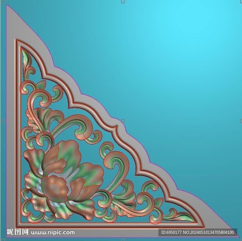 石雕洋花牡丹花角花邊角精雕浮雕