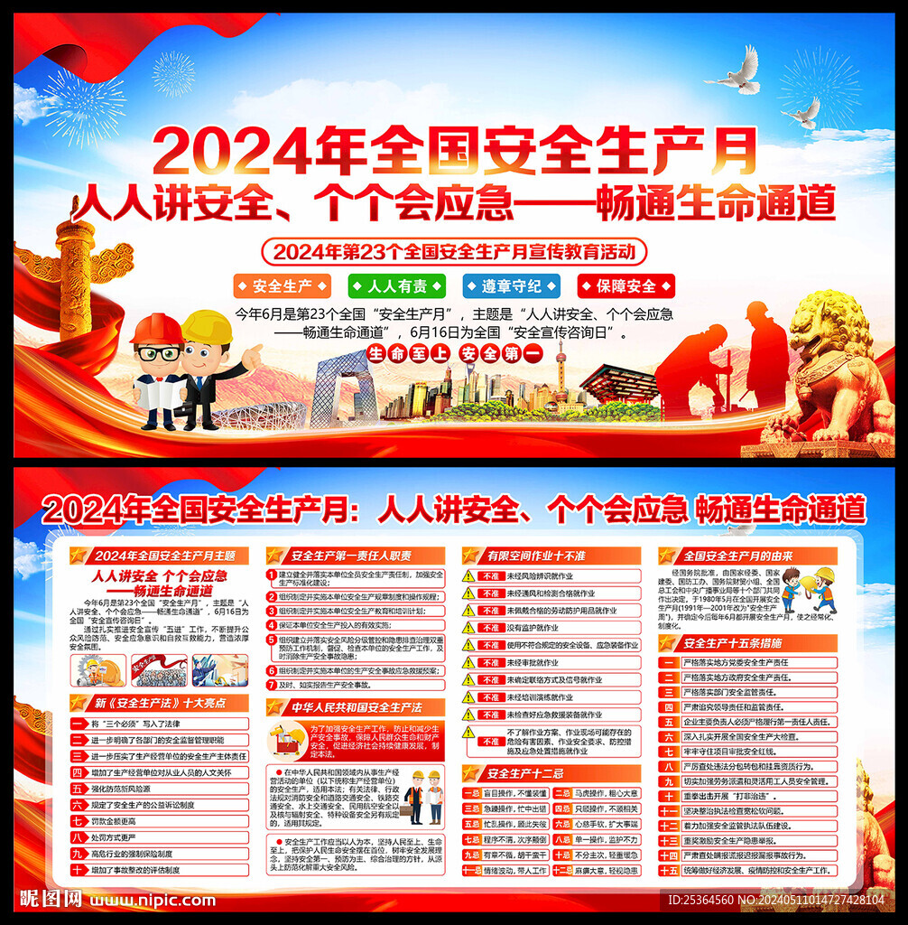 2024年全國安全生產月宣傳欄