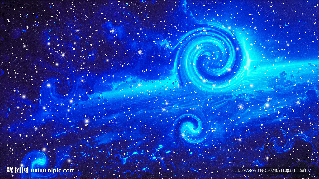 藍色唯美星空科技背景