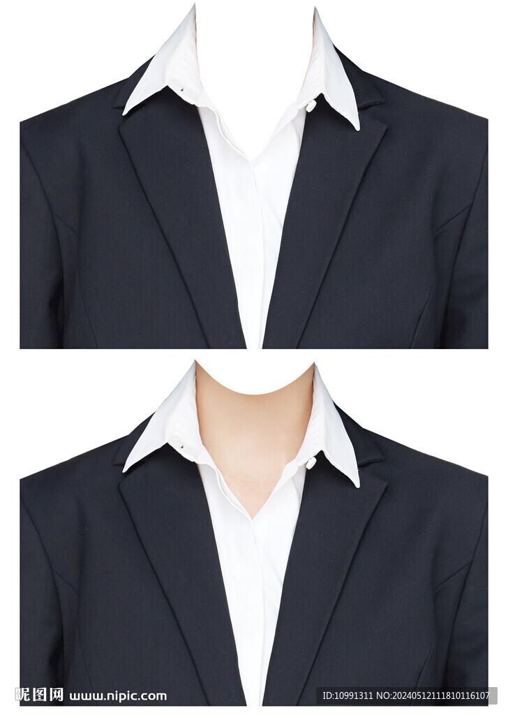 女翻領西裝證件照衣服素材