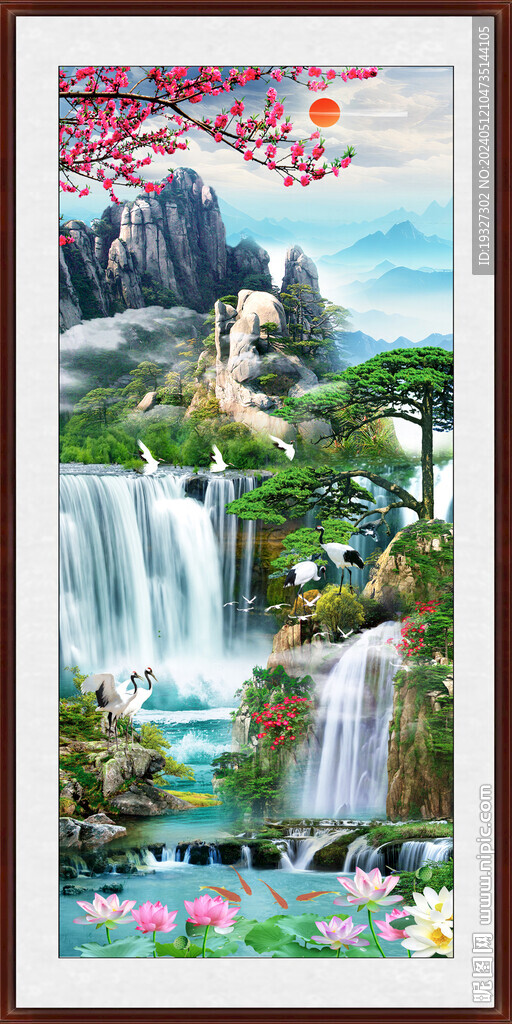 旭日東升玄關(guān)山水裝飾畫(huà)