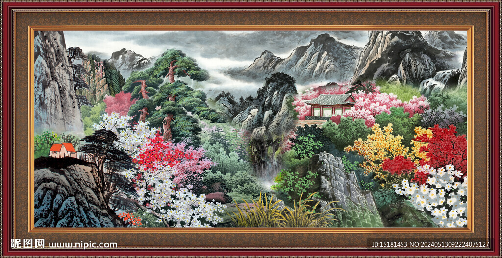聚寶盆山水畫