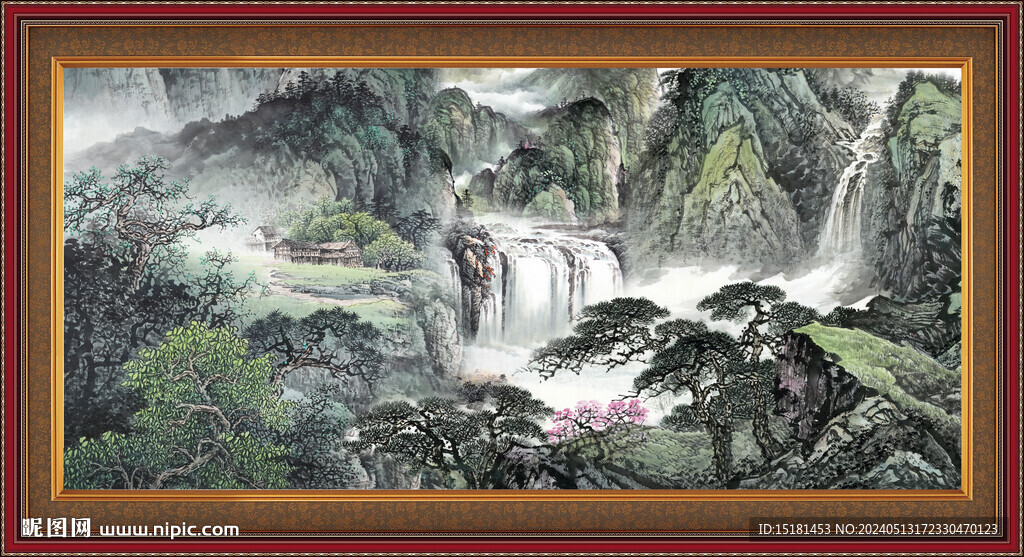國畫山水風景 