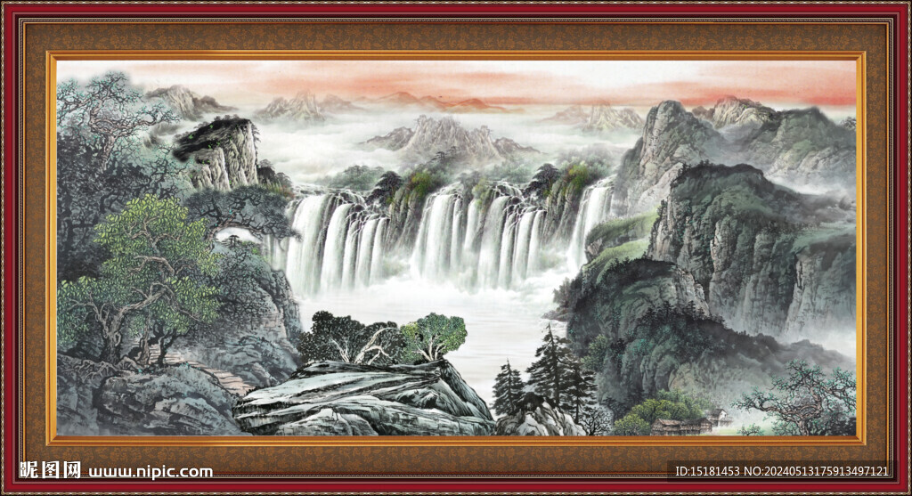 國畫山水風景 