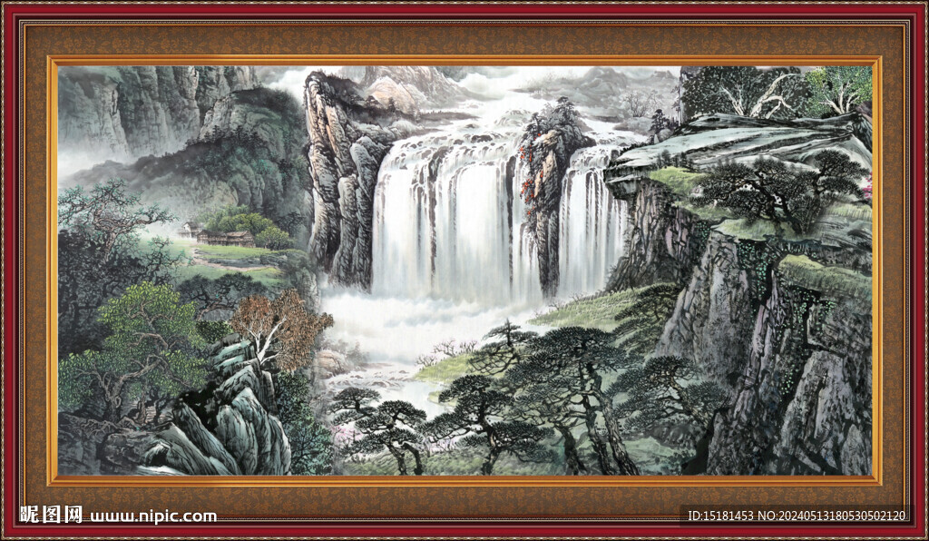 國畫山水風景 