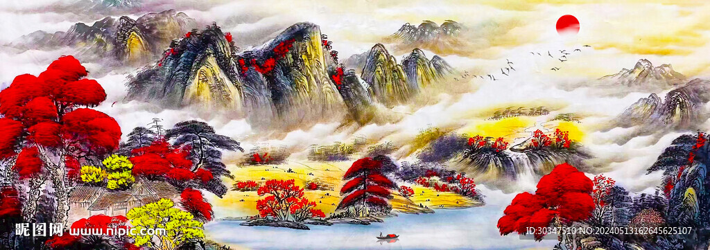 山水風景掛畫