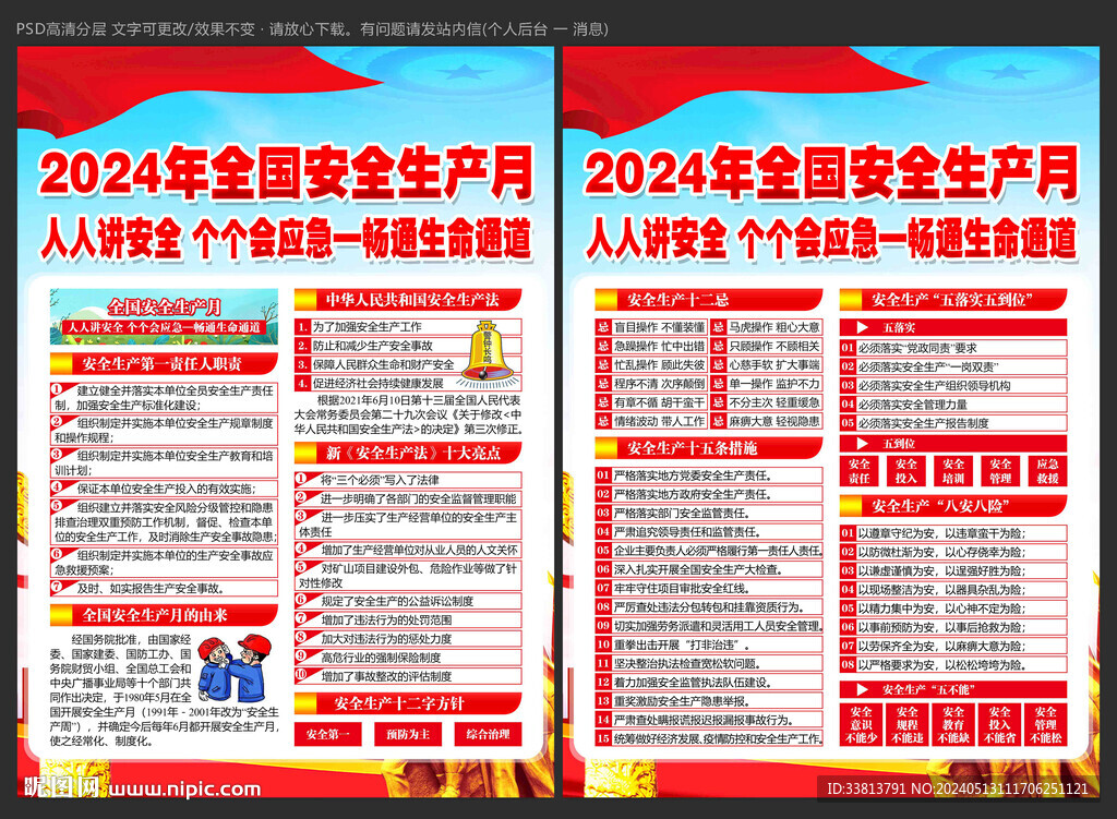 2024年安全生產月宣傳單
