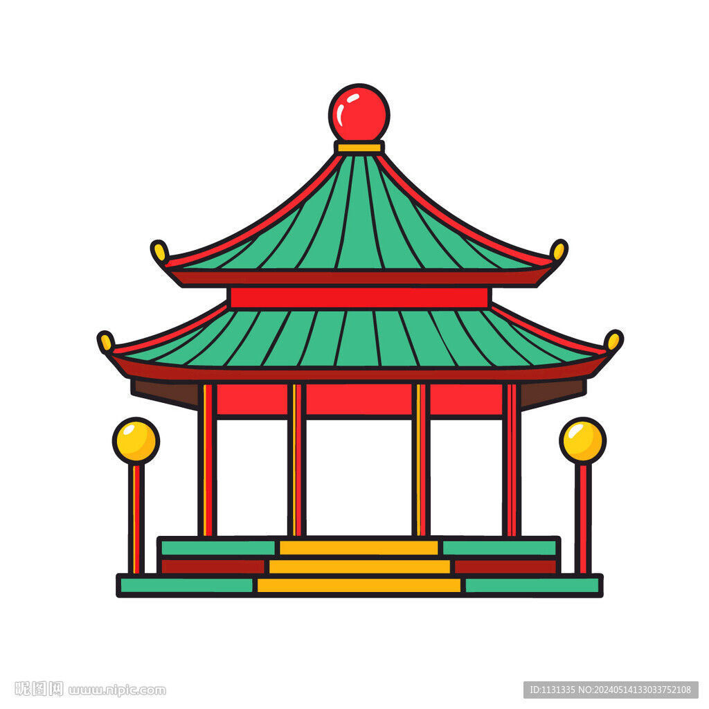 量古建筑國風涼亭