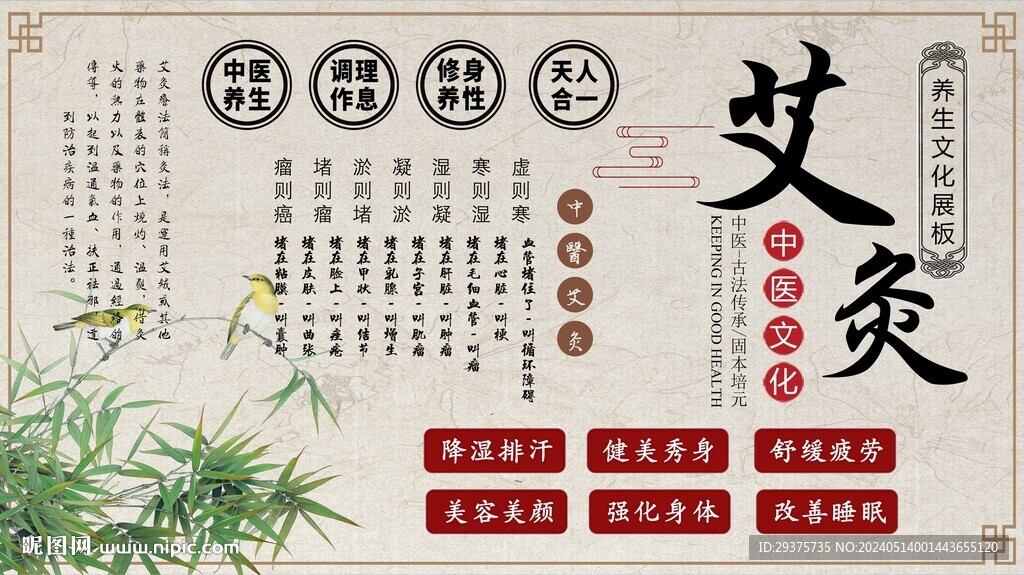 艾灸背景墻