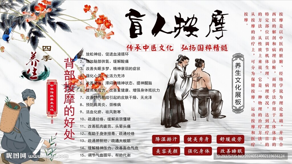 盲人按摩背景墻
