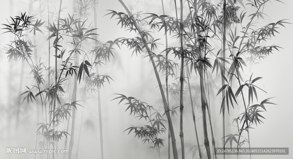 水墨竹子背景