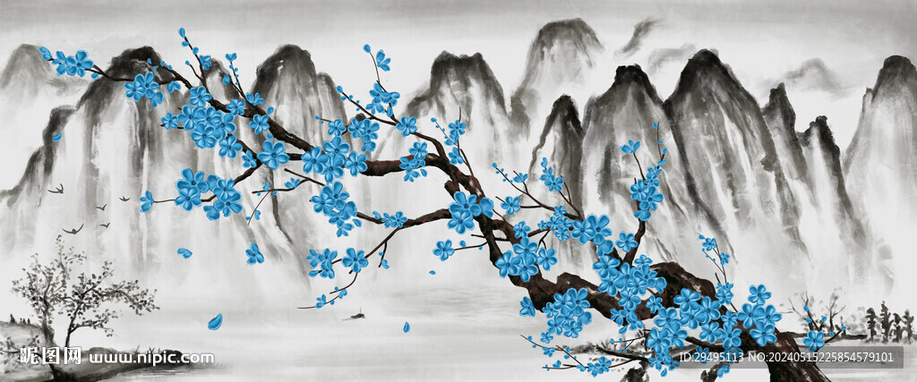山水畫(huà)水墨藝術(shù)裝飾畫(huà)