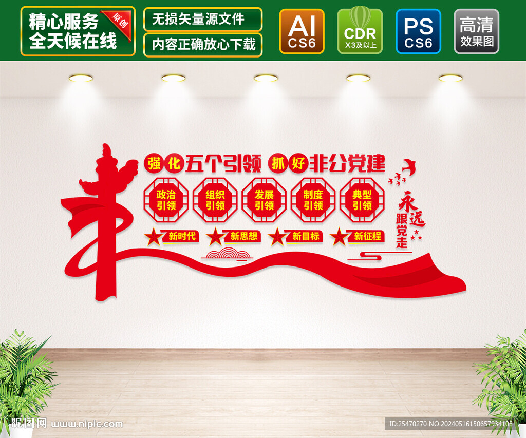 五個引領文化墻
