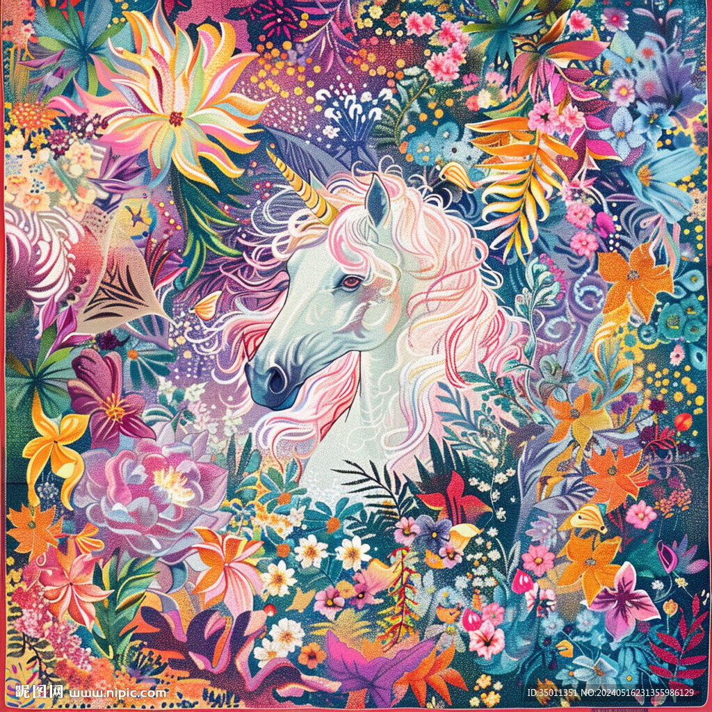 方巾獨角獸花朵