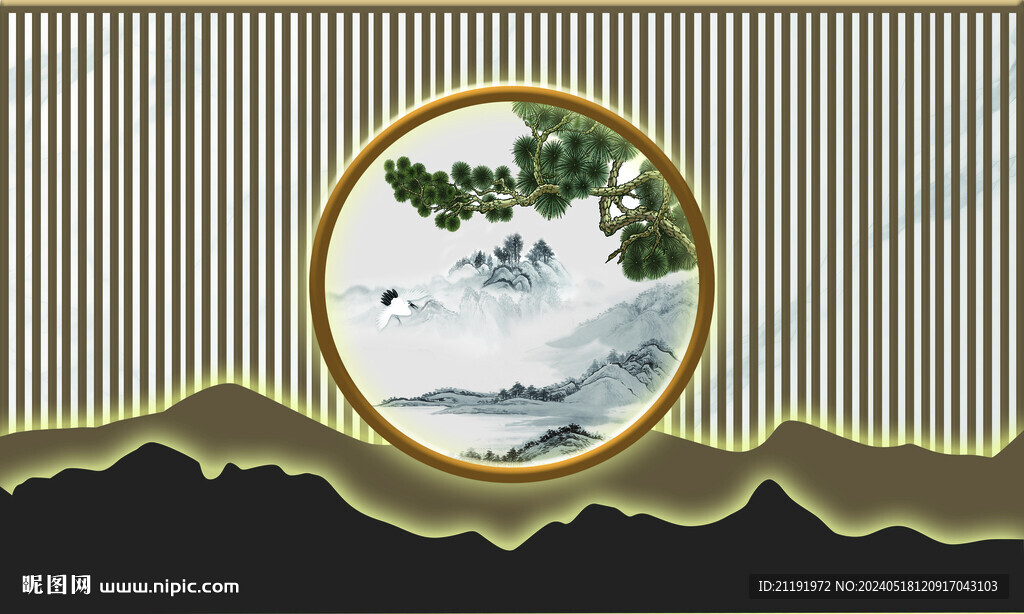 新中式沙發背景墻