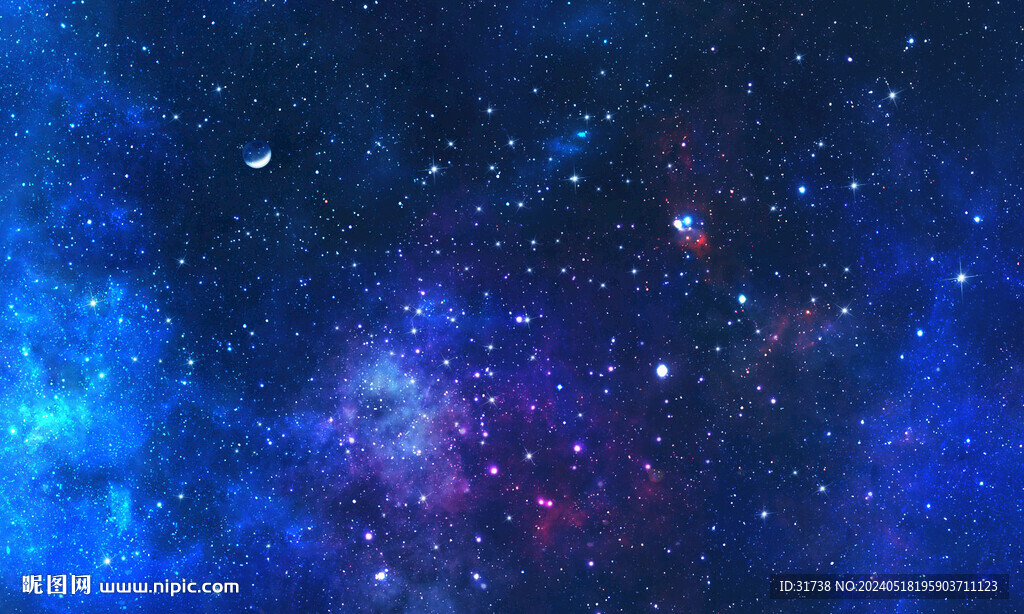 藍(lán)色宇宙星空背景墻