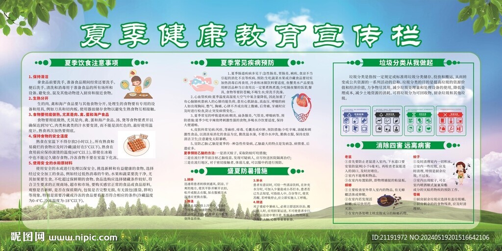 夏季健康教育宣傳欄