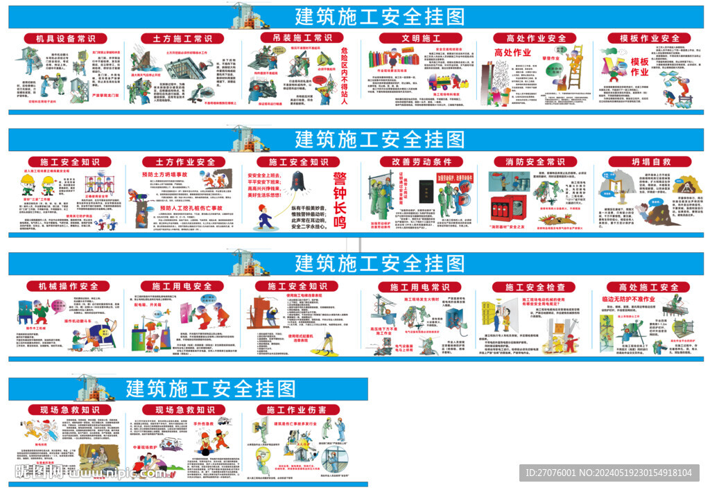 建筑施工安全漫畫掛圖大全
