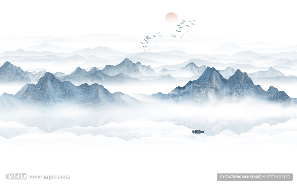 山水水墨山水畫