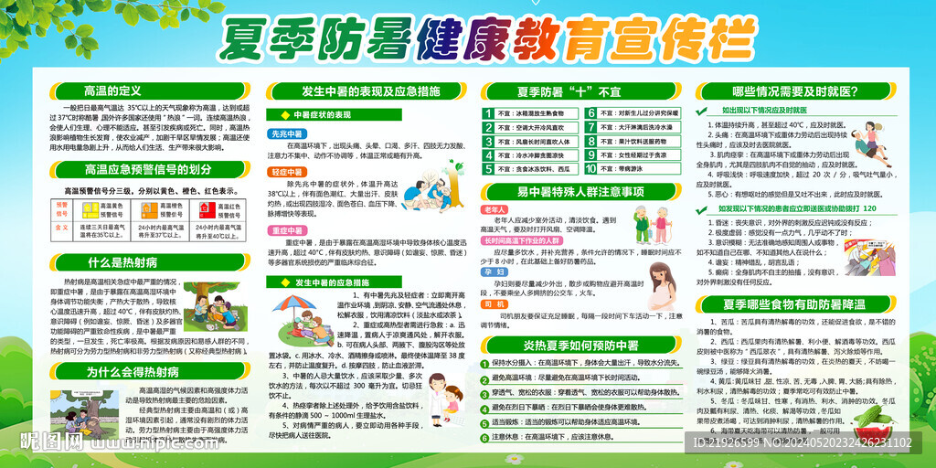 夏季防暑健康教育宣傳欄