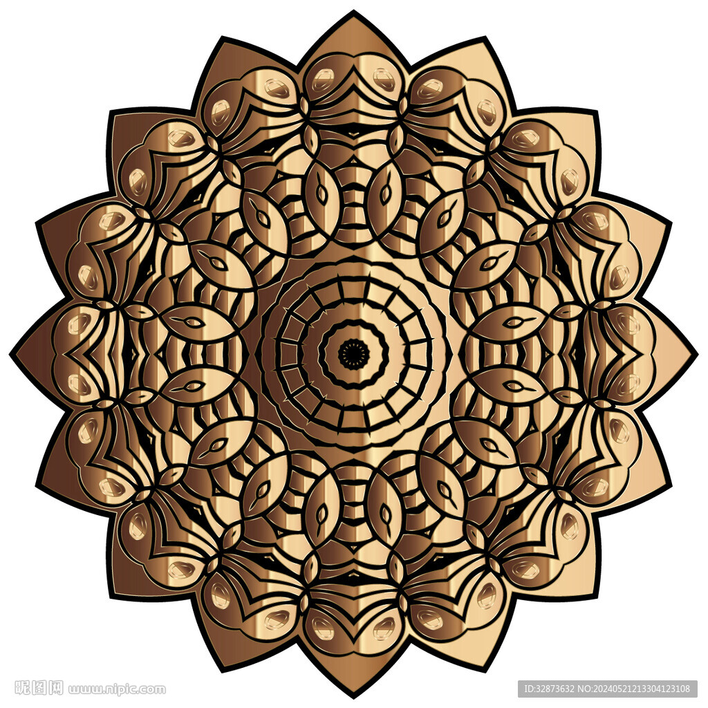 金色花紋圖案