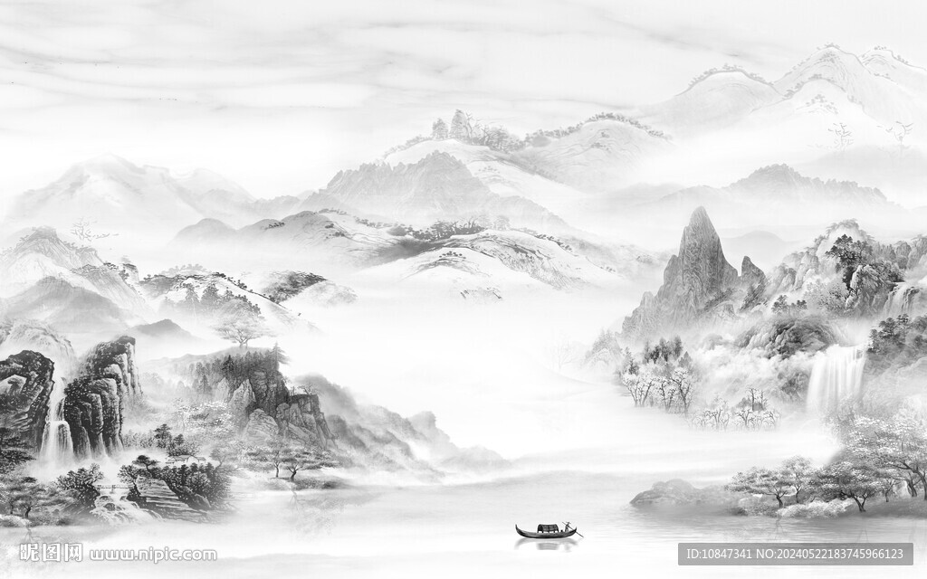 簡約 中式灰色山水 TiF分層