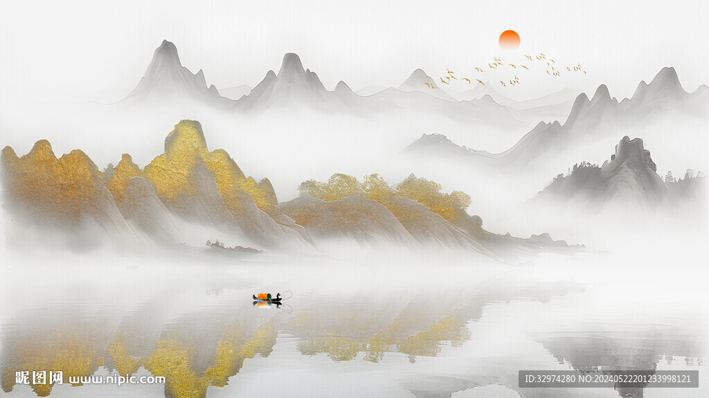 金色水墨背景