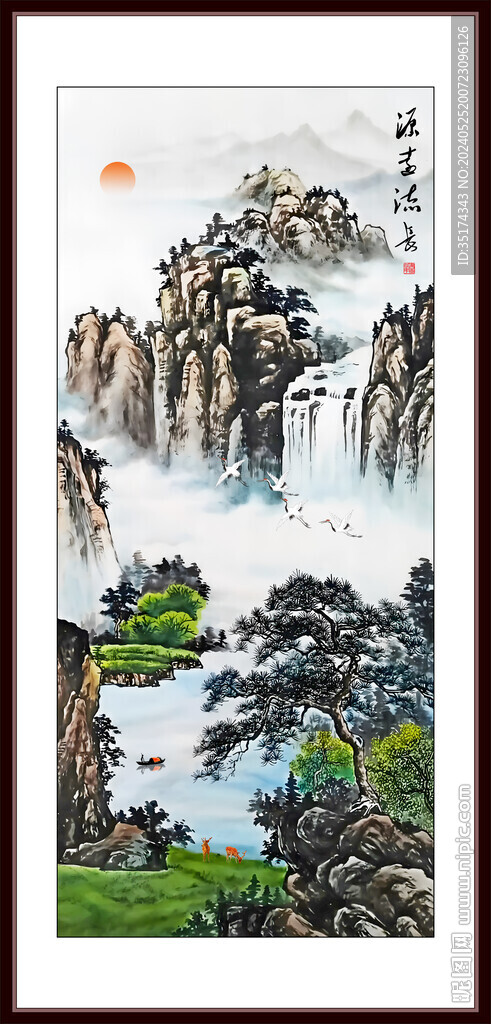 山水畫走廊裝飾畫 