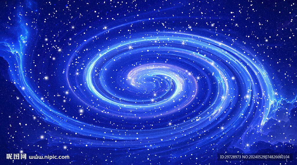 藍色旋渦宇宙星空裝飾畫