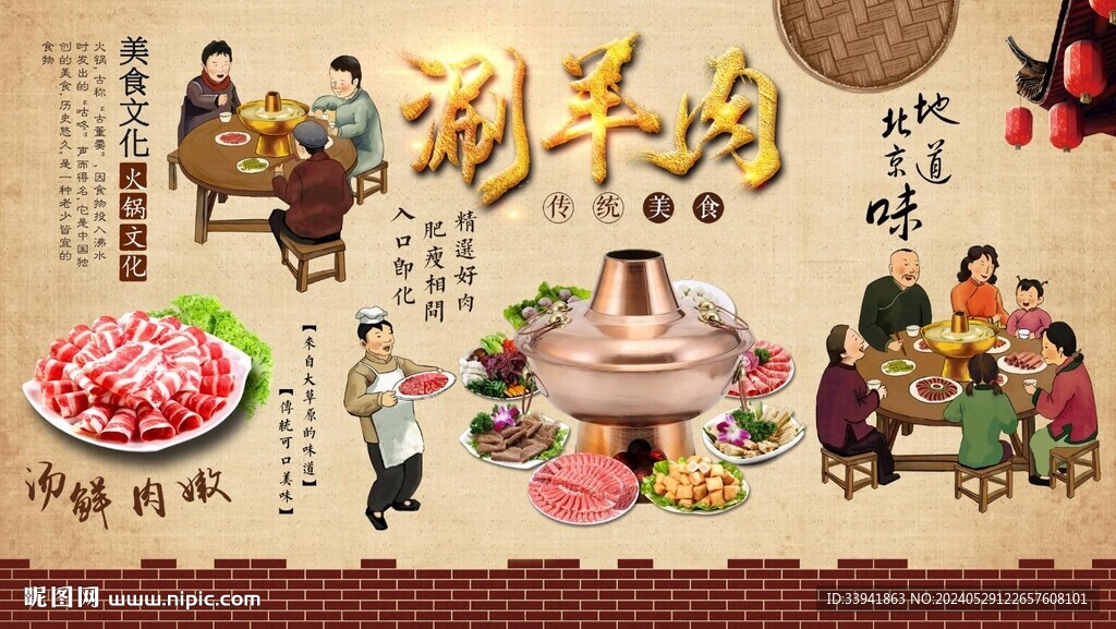 涮羊肉背景墻
