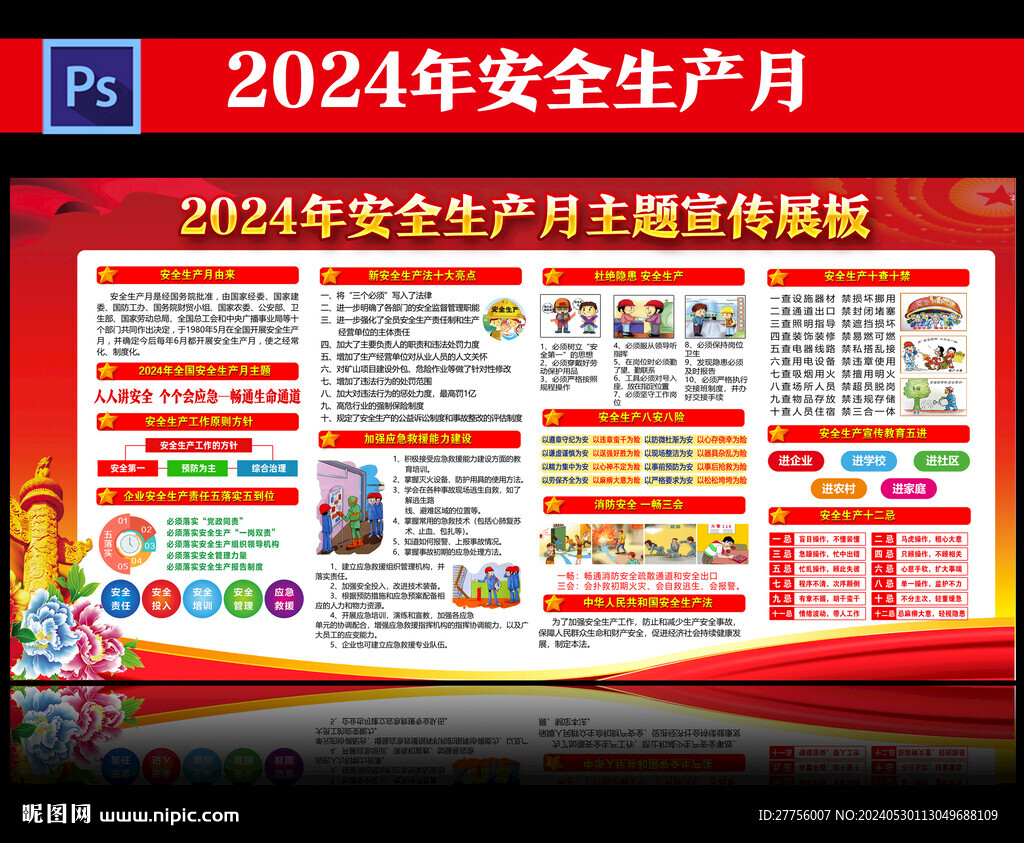 2024年安全生產月展板