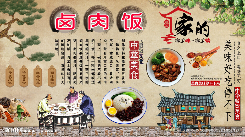 鹵肉飯背景墻