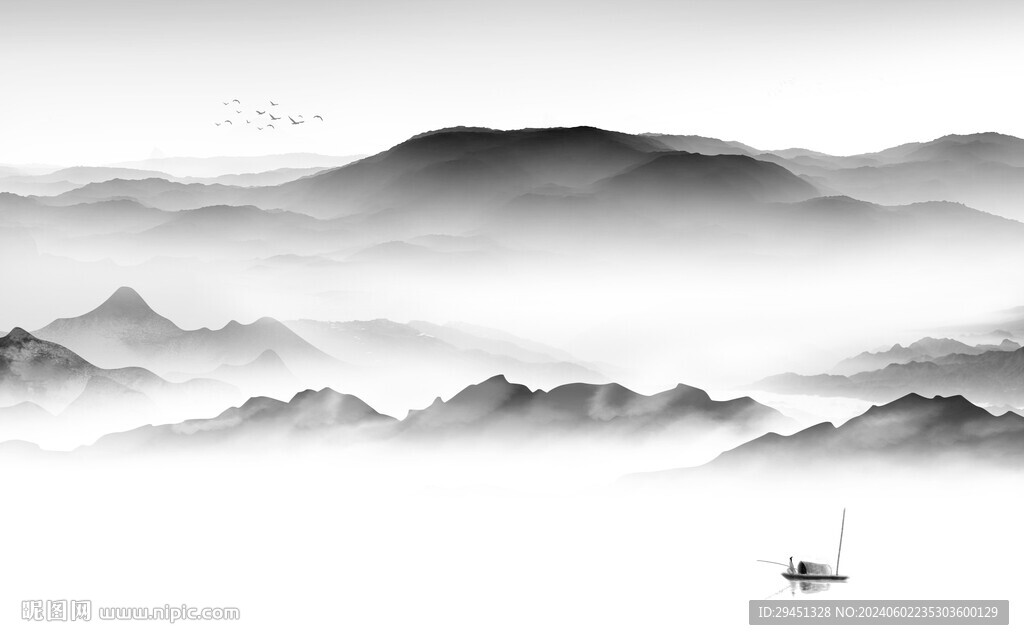 人氣 簡(jiǎn)約灰色山水 TIF分層