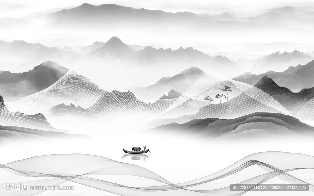 大氣 高檔灰色山水 TiF分層