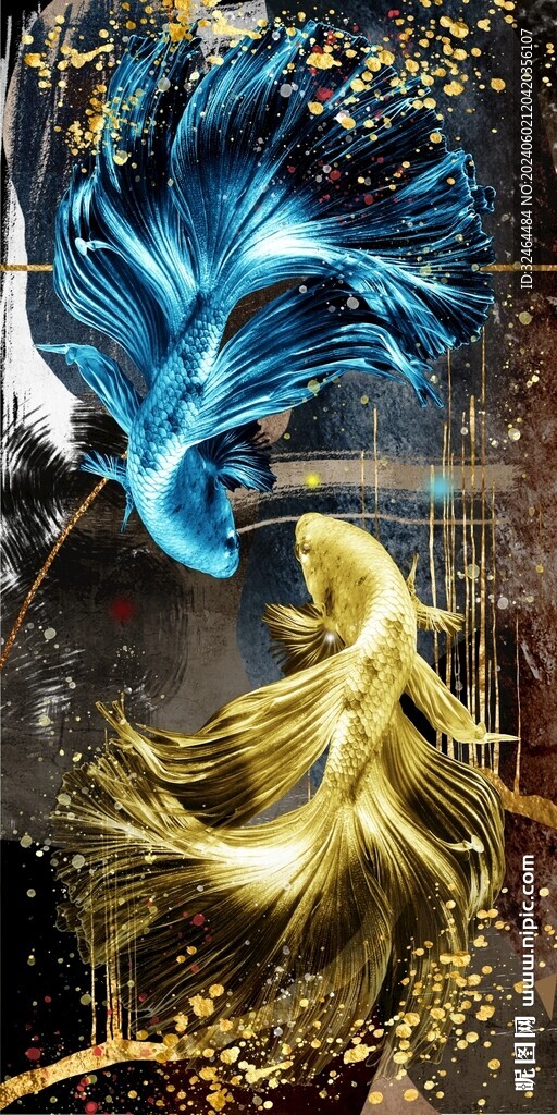 雙魚玄關(guān)裝飾畫